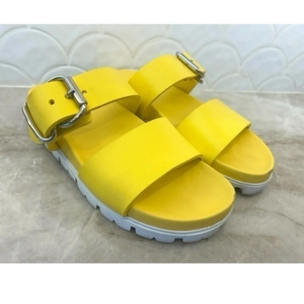 Prada Eva yellow sandals size 9